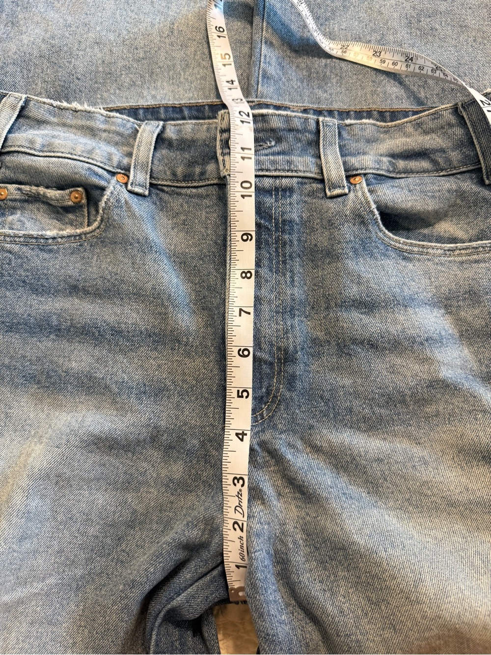 PAIGE SASHA Medium Blue High-Rise Wide Leg Jeans - Picture 14 of 15